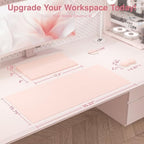 Ospelelf Keyboard Stand Wrist Rest Pad and Ergonomic Mouse Pad Set with Large Mousepad Desk Mat, Memory Foam Comfort, Premium Office Desk Accessories for Pain Relief and Efficiency, Pink - Image 6