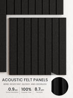 Bumusty 48"x 36" Large Felt Bulletin Board Tiles, Black - Image 3