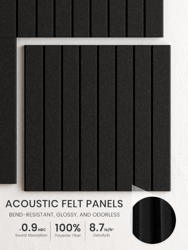 Bumusty 48"x 36" Large Felt Bulletin Board Tiles, Black - Image 3