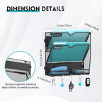 3 Tier Magnetic File Holder with Hooks for Letter Size Files - Image 2