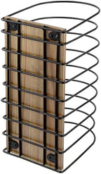 MyGift 14 Inch Large Desktop Document Holder, Premium Acacia Solid Wood and Black Metal Wire Arch 8 Section File Folder Storage Rack, Office Desk Organizer - Image 7
