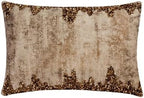 The HomeCentric Decorative Gold 12"x26" (30x65 cm) Lumbar Pillow Cover, Linen Foil, Beaded & Sequins Embroidery Oblong Pillow, Abstract Pattern Modern Style - Carmela by TheHomeCentric