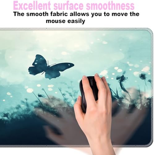 Keyboard Wrist Rest Set,Memory Foam Wrist Support Mouse Pad,31.5"x11.8" Desk Mat for Comfortable Typing & Pain Relief,Non-Slip Base for Office & Home Use - Butterfly - Image 5
