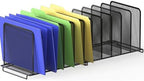 Simple Houseware 5 Section Upright File Sorter Organizer, Black - 2 Pack by SimpleHouseware