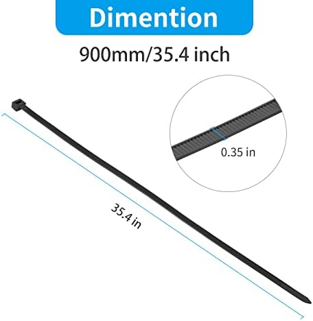 XINGO 36 inch White Long Zip Ties Heavy Duty 200 PCS, 200LBS Ultra Strong Plastic Wire Ties, Large Cable Ties Extra Long Tie Wraps, Indoor and Outdoor UV Resistant - Image 2