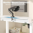 HUANUO 32" X 21" Electric Standing Desk with 2 Drawers, C-Clamp Mount Compatible, Height Adjustable Computer Desk, Home Office Stand Up Desk with 4 Preset Heights & 2 Hooks, White - Image 4