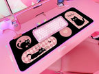JMIYAV Pink RGB Gaming Mouse Pad 31.5x12 Inch PC XL Large Extended Glowing Led Light Up Desk Pad Non-Slip Rubber Base Computer Cute Mousepad Mat Desk Accessories Gaming Setup Hello Cat - Image 5
