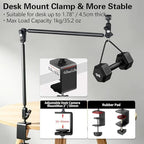 Desktop Clamp Magic Arm 33.84" Kit for Phone,DSRL Two-Stage Adjustable Flexible Arm, Overhead Camera Mount, Desk Phone Mount for Webcam, Action Camera, Mic,Video Light - Image 6