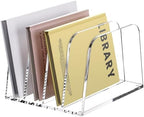 YUXUN Desk File Organizer,4-Section Clear Acrylic Desk Organizer,Vertical File Sorter Holder Organization for Office School & Classroom by AcrylicBusinessCardHold