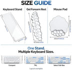 Keyboard Stand with Wrist Rest and Mouse Pad, Acrylic Keyboard Riser, Clear - Image 2