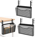 2 Pcs Desk Side Storage Organizer, Mesh, Metal 2-IN-1, Hanging, Black by Unknown