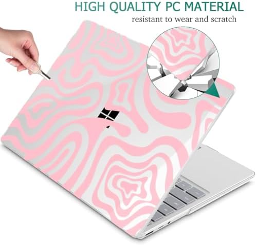 Case for Surface Laptop 5/4/3 13.5", Pink Wave Pattern - Image 4