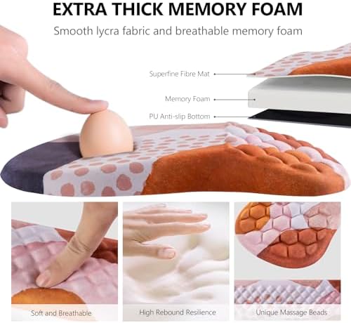 Ergonomic Mouse Pad & Keyboard Wrist Rest Set, Memory Foam - Image 3