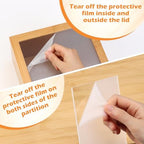 5x8 Index Card Holder with Dividers Bamboo Index Card Storage Box 4 Compartments Recipe Card Box with Lid 150 Index Flash Cards 25 Index Card Dividers 2 Letter smile Stickers for Office Business Home - Image 5