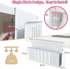 Desk Side Storage, Under Desk Storage, No Drill Steel Hanging Desk Organizer, Laptop Holder, Table Hanging Storages Holder for Office & Home (White) - Image 3
