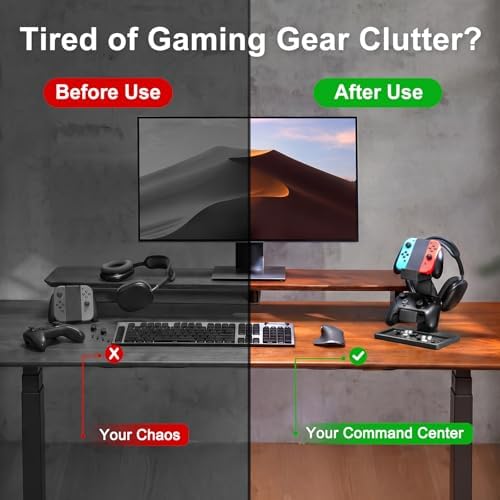 Solid Wood Controller Holder and Headphone Stand, Controller Stand for Desk - Image 2