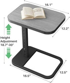 Kitstorack Upgraded TV Tray Table with Panel Lock, 90° Flip-Over Design & Adjustable Height, Sofa Arm Side Table for Eating, Laptop, Couch, Bed, or Small Spaces, Dark Gray - Image 5