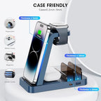 Wireless Charger for iPhone - 5 in 1 Charging Station for Multiple Devices Apple: Fast Wireless Charging Stand Dock for iPhone 17 16e 16 15 14 13 12 Pro Max Apple Watch Airpods(Blue) - Image 6