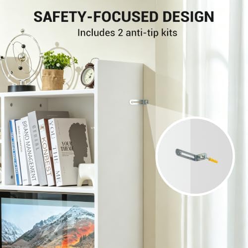 deli Desktop Bookshelf, High-Capacity Desk Hutch Organizer, White - Image 5