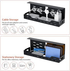 Univivi Under Desk Cable Management Tray, Cable Management, 16 inch, Black - Image 4