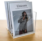 Acrylic File Holder for Desk - 4 Slot Vertical Magazine Organizer & Bookend - Clear Document Sorter Rack for Folders, Binders, Notebooks & Reports - Non-Slip Office Desktop Storage Sorter - Image 7