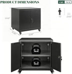 23.6"H Locking Printer Cabinet with Storage & Adjustable Shelf - Image 2