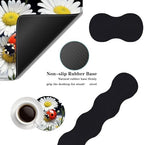 Mouse Pad,Large Desk Mat Set, 4in1 XL Mousepad + Keyboard Wrist Rest+Mouse Wrist Rest+Coaster with Ergonomic Desk Pad for Home Office Table Computer Cover -Ladybug on Daisy Flower - Image 2