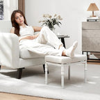 TIOPGHAD Adjustable Ottoman Pouf, 60 Degree Tilt Footrest, Beige - Image 2