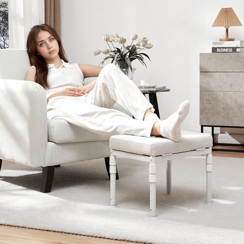 TIOPGHAD Adjustable Ottoman Pouf, 60 Degree Tilt Footrest, Beige - Image 2