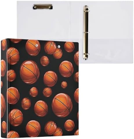 Basketball Ball Round Ring Binders 1.5 Inch 3 Ring Binder with Clipboard Holds 200 Sheets Office Home School - Image 3