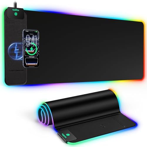 Mouse Pad with 15W Wireless Charging, RGB Gaming Desk Mat, 31.5"x11.8" by ExtreLife