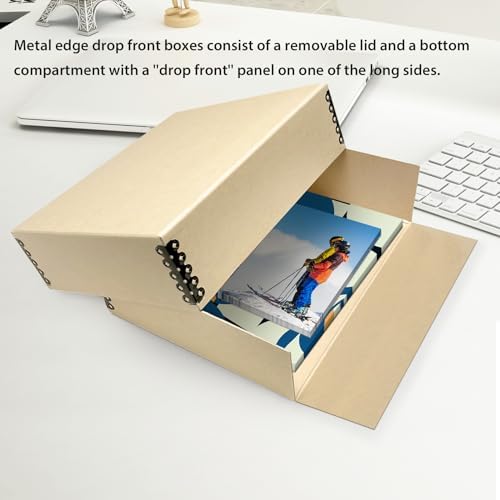 Lineco Museum Archival Storage Box, Drop Front, 17.75x22.75x3 in, Tan - Image 2