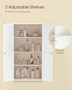 VASAGLE Floor Storage Cabinet, 2 Adjustable Shelves, 4 Doors,42.7" H - Image 5