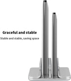 Aluminum Alloy Double Slot Storage Port Vertical Laptop Stand，laptop stand for desk，adjustable laptop stand，Applicable to all MacBook models - Image 5