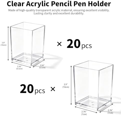 40 Pcs Acrylic Pen Makeup Brush Holder Bulk, Desk Organizer for Office Home - Image 2