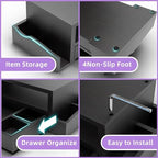 Simple Trending Wood Monitor Stand Riser, Desktop Oraganizer, Black - Image 4