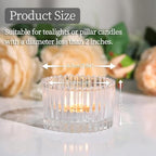 HAVITI 24 Pcs Large Tea Light Holders, Clear Glass Candle Holders, Votive Candle Holders for Table Centerpiece Wedding Table Decor(1.57" H 2.64" D) - Image 2