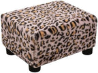 CAROLMADE Small Foot Stool Ottoman Footstool with Legs Under Desk Footrest for Living Room Bedroom and Office, Faux Fur Pink by CAROLMADE