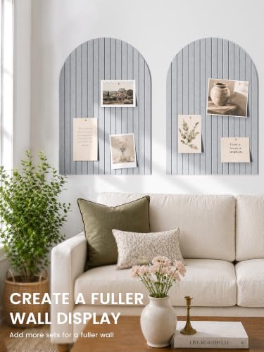Large Arched Felt Bulletin Board 35.4''×23.6'', Soft Gray - Image 4