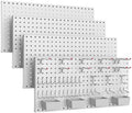 Pegboard Smith 48PCS Metal Pegboard Kit – 12"x24" Tool Storage Wall Organizer Pegboard with Hooks and Bins for Garage, Workshop, Kitchen, Office, and Craft Room (Gray) by Pegboard+Smith