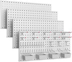 Pegboard Smith 48PCS Metal Pegboard Kit – 12"x24" Tool Storage Wall Organizer Pegboard with Hooks and Bins for Garage, Workshop, Kitchen, Office, and Craft Room (Gray) by Pegboard+Smith