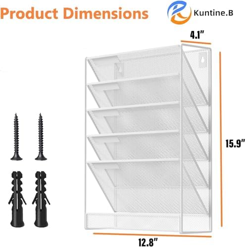 Kuntine.B Wall File Organizer Office Hanging Magazine Holder Wall File Organizer for Office Home - Image 2
