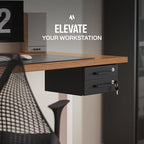Under Desk Drawer Slide-Out – Lockable Metal Storage Drawers with Cable Management for Office & Home (Double, Non-Bracketed) - Image 4