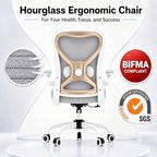 Ergonomic Home Office Chair, 4-Way Lumbar, Thick Cushion, 330LBS (Gray/Champagne) - Image 6