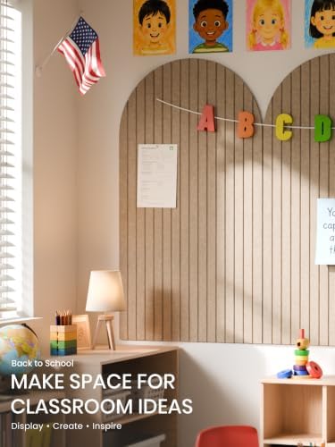 Large Arched Felt Bulletin Board 47.2''×25.5'', Taupe - Image 7