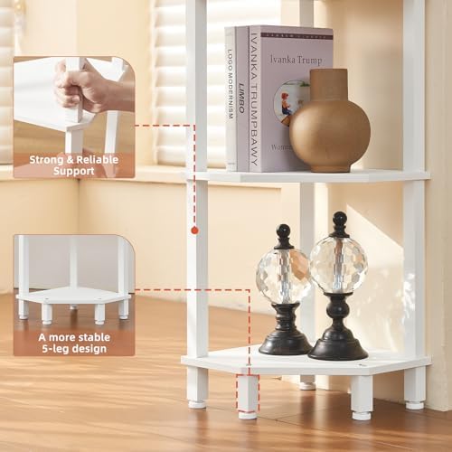 YUFAM 3-Tier Corner Shelf, White - Image 5