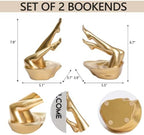 Gold Legs Sculpture Bookends for Shelves, Modern Resin Book Ends Decorative - Image 3