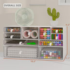 White & Clear 10-Drawer Stackable Desk Organizer Storage Set - Image 3
