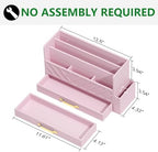 Bamboo Mail Organizer Countertop Pen Holder Wooden Desktop Storage Drawers - Image 4