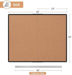 Extra Large Cork Bulletin Board 48" X 48", Foldable Notice Pin Board for Wall, Black Aluminum Framed 4'x4' Corkboard, Wall Mounted Noticeboard with 36 Push Pins for School, Home & Office - Image 3